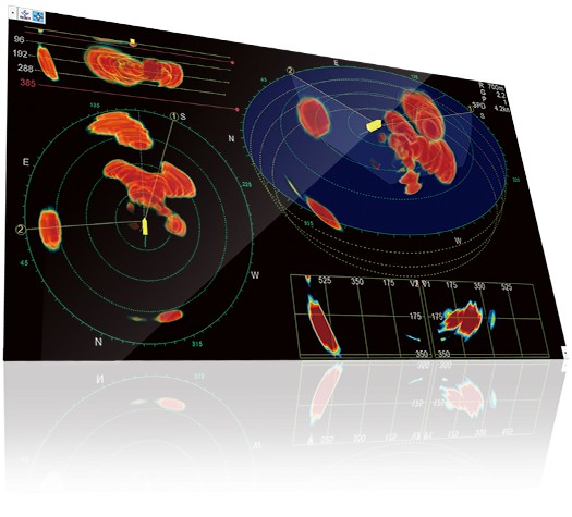 3D Sonar Visualizer™ näyttää kalat ja kaiut kolmiulotteisena