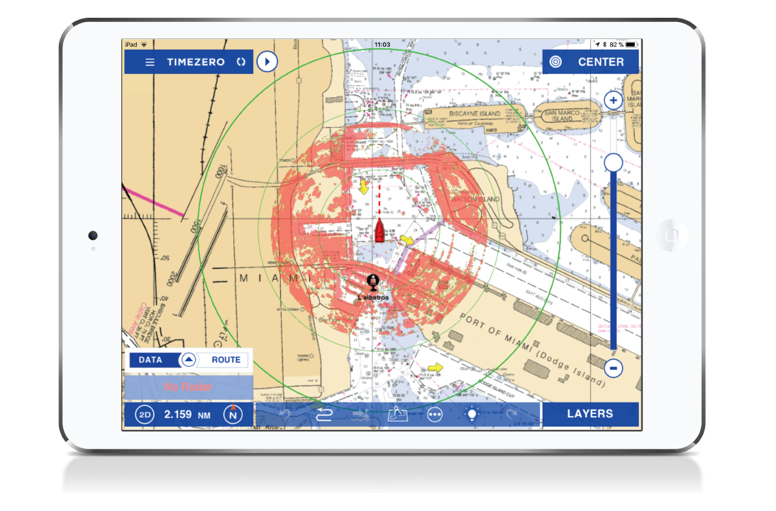 Helppoa ja turvallista navigointia:  
FURUNO 1st WATCH wifitutka + TZ iBoat TIMEZERO iPad App